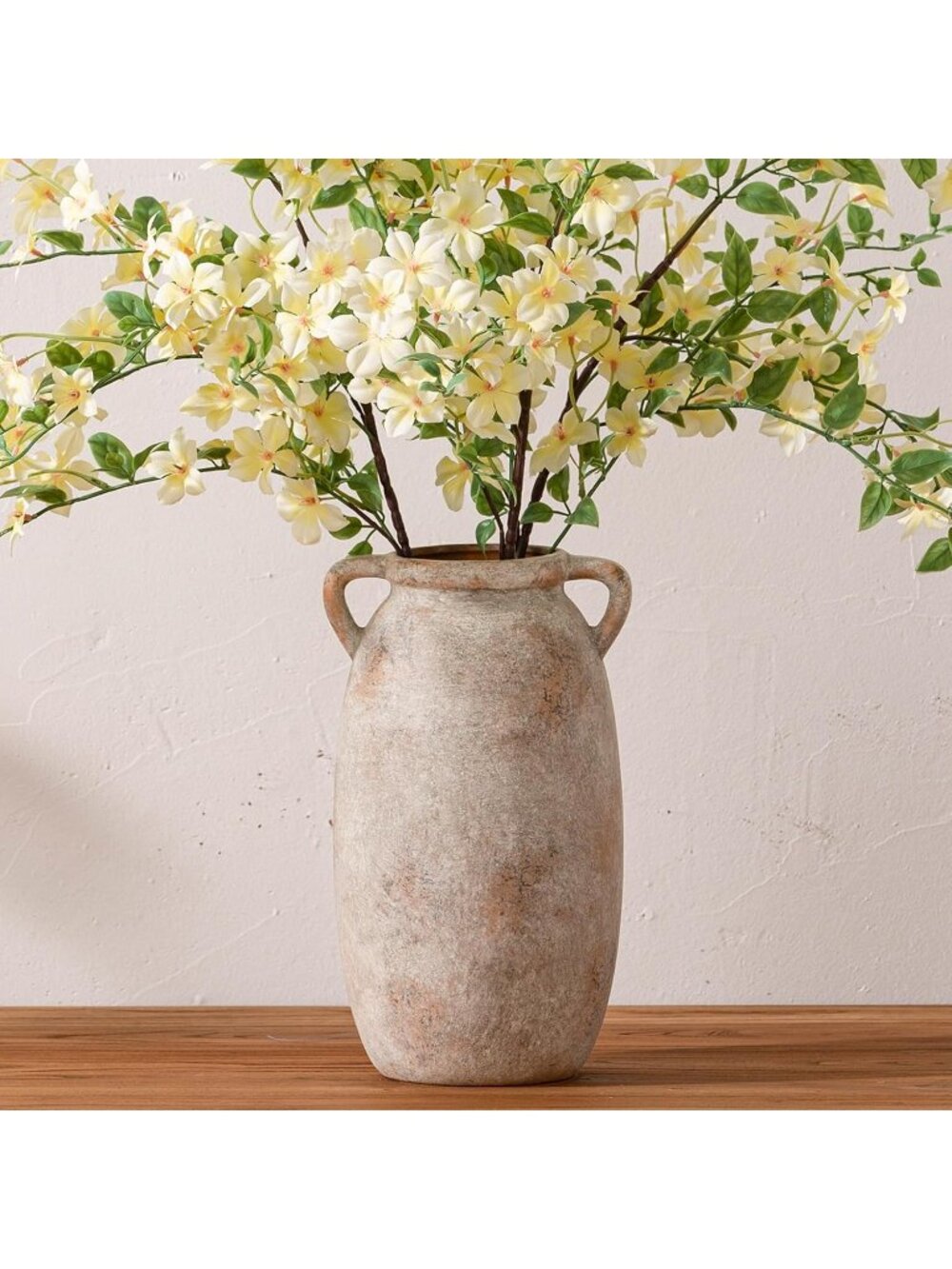 12 inch Terracotta Ceramic Flower Pottery Farmhouse Rustic Vase Living Room Deco
